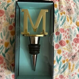 Gold Letter M Wine Stopper